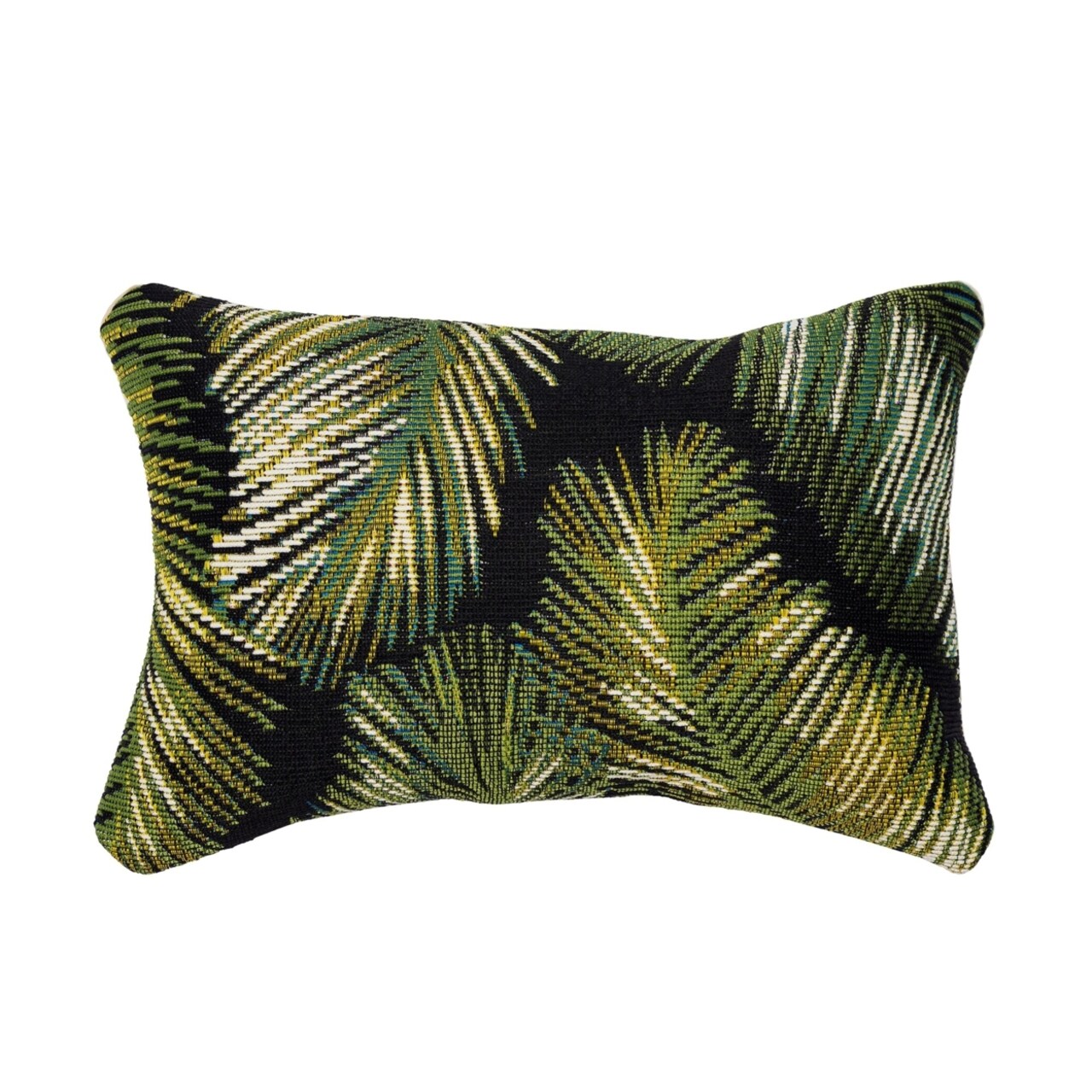 The Rug Department Liora Manne Marina Palm Border Indoor Outdoor Decorative Pillow Black
